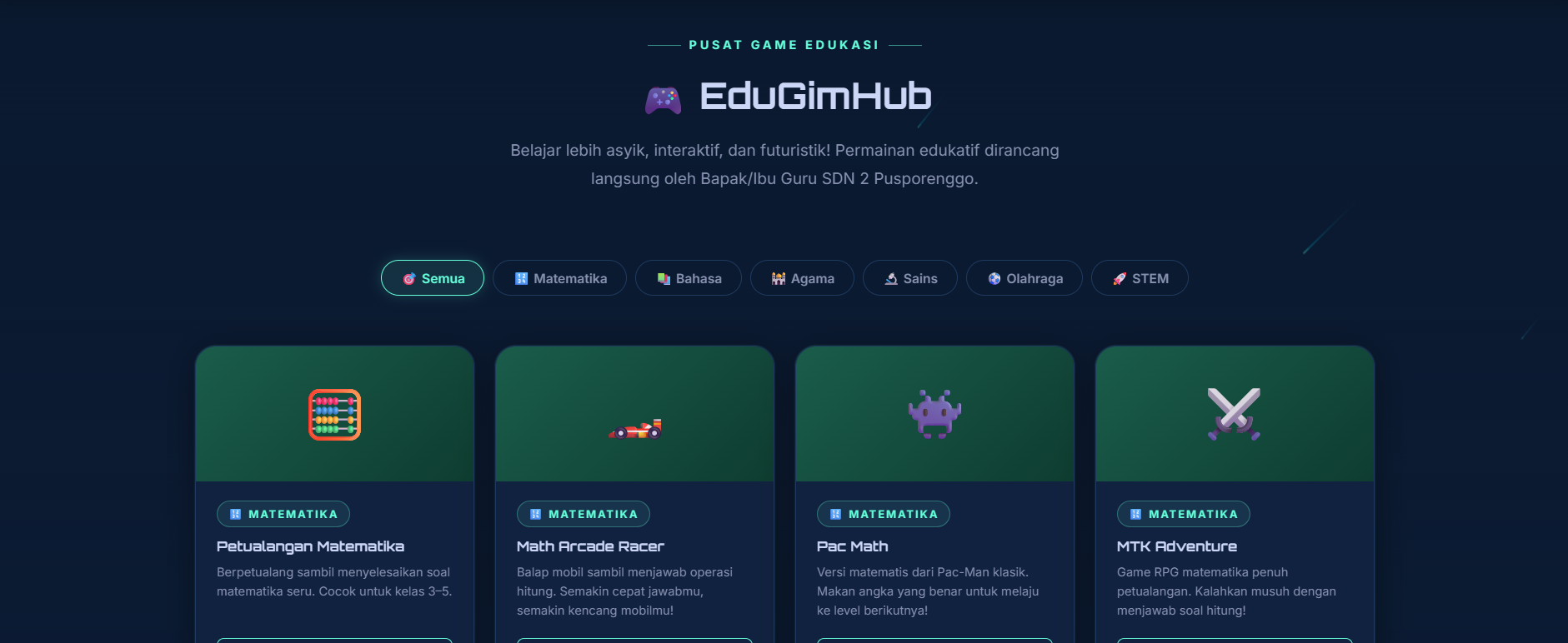 EduGimHub Game Hub Interaktif